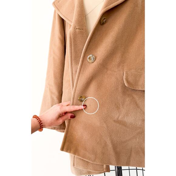 Max Mara Camel Brown Virgin Wool Mid Length Winter Coat US 14 - Picture 7 of 15